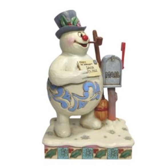 AUTHENTIC JIM SHORE FROSTY THE SNOWMAN WITH MAILBOX - Picture 2 of 4